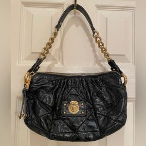 Beautiful Marc Jacobs Camila calf leather blk/gold designer purse